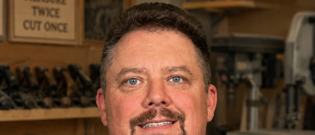 KC Davis in the workshop
